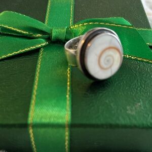 Stylish Silver and Swirl Ring Size 6